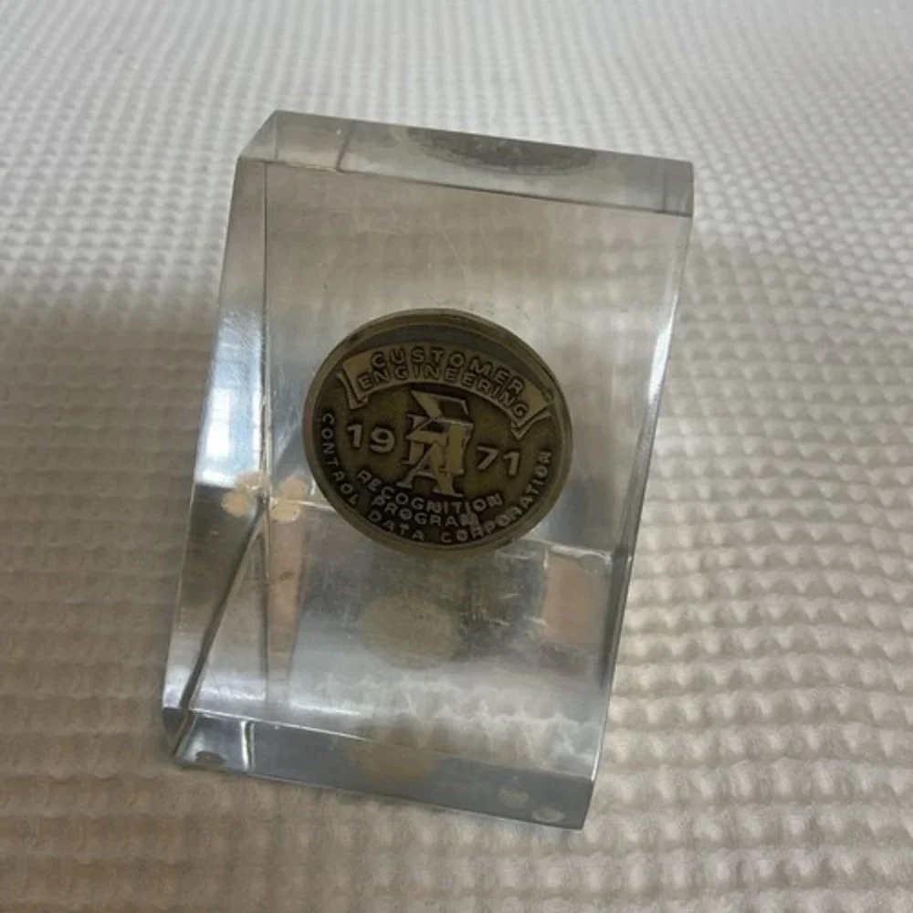 VTG 71s Control Data Corporation CDC Paperweight Medallion Tech Computer 3